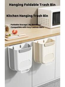 1 pieza Basurero de cocina plegable montado en la pared, papelera colgante para puerta de gabinete, sin necesidad de doblarse, tamaño grande para encimera, almacenamiento y organización convenientes, ahorro de espacio para una cocina ordenada