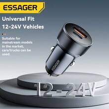 ESSAGER 30W USB And Type C Car Charger Fast Charging For Phone PD QC 18W 12-24V Car Adapter
