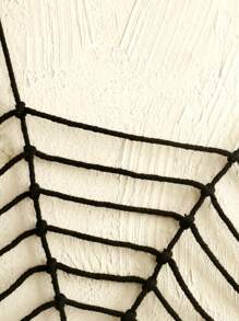 1 pieza Decoración de pared de telaraña de Halloween - Telaraña de araña extra grande en negro, adecuada para casa encantada interior y exterior, chimenea, porche, decoración de pared de fiesta - Decoración de araña aterradora y espeluznante de Halloween, decoración de habitación, decoración del hogar, decoración de dormitorio, decoración de pared, decoración de sala de estar, decoraciones de fiesta festiva