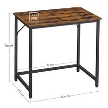 Bureau d'Ordinateur, Table, 50 x 80 x 76/50 x 100 x 76/60 x 120 x 76/60 x 135 x 76 cm, pour Bureau, Chambre, Salon, Cadre en Métal, Marron Rustique et Noir d'Encre - Tabac - Voir 6