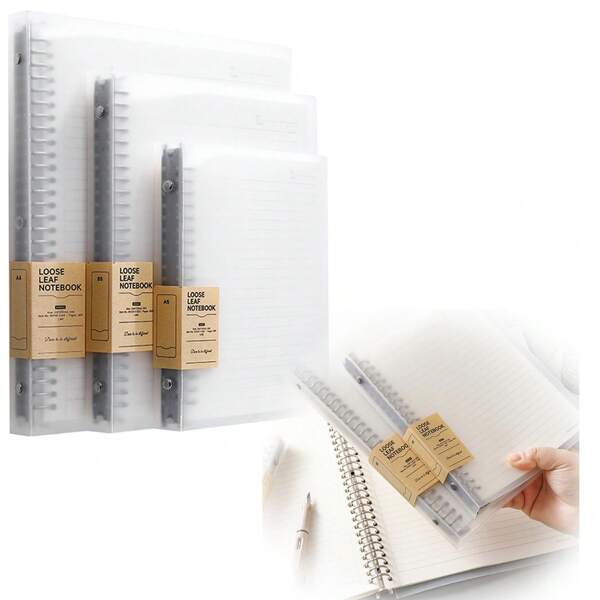 3pcs Detachable Thick Iron Clip Lined Notebook, Minimalist A5 Notepad Suitable For Students, Teachers, Office Use School Supplies, Back To School