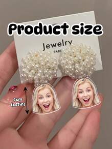1pc Custom Face Earrings, Fiance Earring, Engaged, Bachelorette Party, Bachelorette Weekend, Gifts For Him, Bachelorette Jewelry, Bridal Jewelry,Maid Of Honor Gift, Groom Earrings,Personalized Gifts, Holiday Decorations