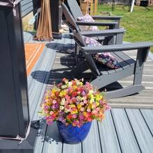 5 Packungen UV-beständige künstliche Gänseblümchenblumen - mehrfarbige Kunststoff-Kunstpflanzen für Garten, Veranda, Fensterbank und Wohndekoration, ideal für Hochzeiten, Verlobungen und ganzjährige Verwendung, im Innen- und Außenbereich, ohne Behälter, geeignet für Ostern, St. Patricks Tag, Ramadan, Muttertag, Memorial Day