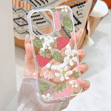 Estuche para teléfono Estuche magnético para teléfono móvil con graffiti pintado transparente de fresa de moda y exquisita Teléfono adecuado16 15 14 13 12 11Pro X X / Protector antiincrustante, de moda, anticaída magnético - transparente - Ver 5