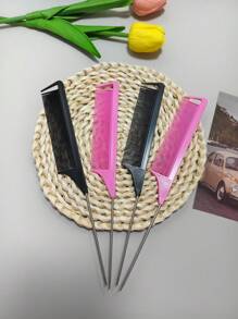 1/3/6pcs Candy Colored Professional Stainless Steel Pointed Tail Comb, ABS Plastic Material, Anti-Static Comb: Multifunctional All Season Comb, Suitable For Ordinary Hair Or Tangled Hairstyles; Very Suitable For Hairdressers, Salons, And Home Use, A Must-Have For Holidays And Travel, A Must-Have For Summer, With Multiple Colors To Choose From Back To School