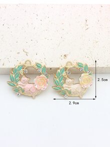 4pcs Butterfly, Floral Wreath, Bird, Lake Blue Rabbit DIY Fashion Jewelry Pendant Accessories For Daily Wear