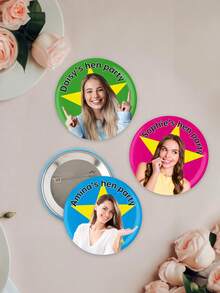 个性化生日徽章。照片徽章、派对徽章、生日徽章、各种尺寸定制徽章、个性化徽章、设计自己的徽章、徽标徽章、学校用品、返校