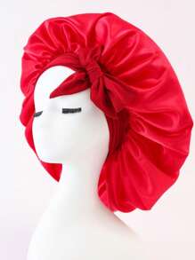 1pc Luxurious Satin Silky Bonnet With Adjustable Tie - Lightweight Hair Protection Cap For All-Night Comfort, Hair Care, And Shower - Ideal For Women And Men Back To School