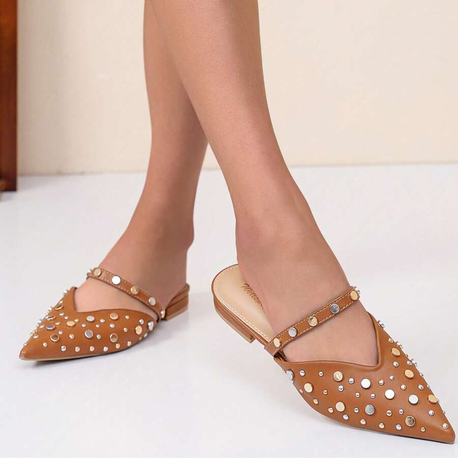 Zapatillas de suela plana de moda para mujer - Camel - Ver 1