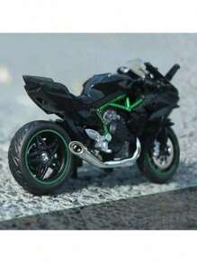 1 pièce Moto Kawasaki H2R, moto de simulation, jouet de moto en alliage, modèle de moto 3D, jouet de voiture miniature à l'échelle 1:18, décoration de moto, cadeau d'anniversaire, cadeau de fête, retour à l'école