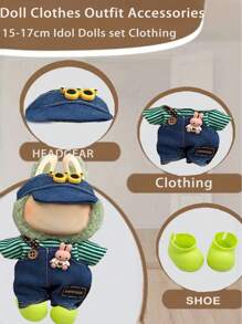 1 Set DIY Fashion Gift Set For Girls Kids & Friends -17cm Doll Outfit Making Kit For Labubu (Adorable & Cool Styles: Clothes+Helmet+Shoes) | Cute Birthday Party Costumes & Stylish Easter Christmas Outfits | Fun Music Festival & Summer Travel Role Play Accessories (Doll Not Included)
