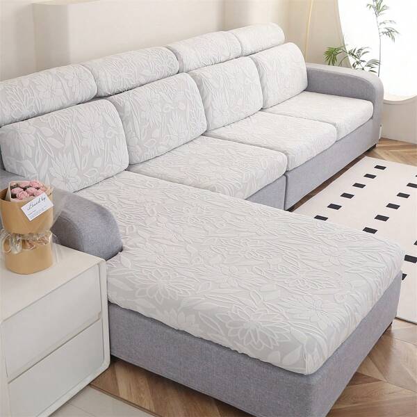 1 pieza Funda elástica de unicolor de jacquard para asiento de sofá, funda combinada para asiento y respaldo de sofá, adecuada para sala de estar, dormitorio, estudio, decoración del hogar