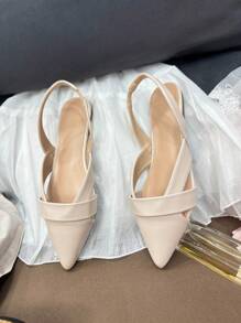 Simple Flat Toe Ring Hollow Out Breathable Pointed Toe Sandals, Elegant And Versatile For Teenagers, Suitable For Various Occasions