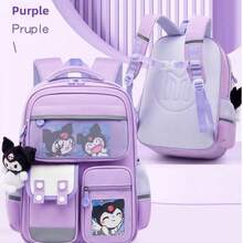 Sanrio حقيبة ظهر كيوت كارتونية من كورومي 1 قطعة، حقيبة مدرسية من سانريو مع جيوب متعددة، خفيفة الوزن وقليلة الحمل، حماية للظهر، بطراز بريطاني، سعة كبيرة، مع علاقة