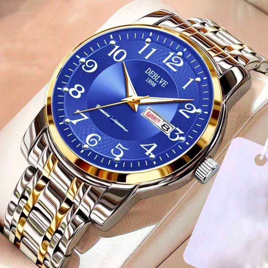 Mens Automatic Watch Mechanical Luxury Dress Watch Moon Phase Day Date Watch Gift,Men's Fashion  Watch - Kiểu 4 - Xem 1