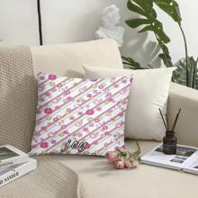 Sanrio 1 PIEZA Almohada personalizada con impresión de cabeza de gato de dibujos animados + girasol, de poliéster transpirable, suave y resistente al color, lavable a máquina, versátil para la sala de estar y el dormitorio