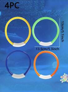 Set de 3/4/12 piezas de juguetes para bucear y jugar en la piscina - Aros de césped para jugar bajo el agua, herramientas para ejercicios de aguantar la respiración en la natación