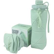 1 pieza Botella plegable de silicona de 600 ml, vasos de plástico reutilizables portátiles para adultos, botella de agua para exteriores, gimnasio, con mensaje motivador