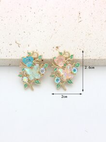 4pcs Butterfly, Floral Wreath, Bird, Lake Blue Rabbit DIY Fashion Jewelry Pendant Accessories For Daily Wear