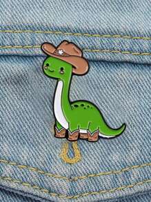 1 peça broche de esmalte fofo de dinossauro com desenho de animal broche de metal com lapela crachá acessórios para mochila joias presente