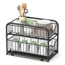 SONGMICS 2-Tier Pull Out Cabinet Organizers, Under Sink Organizer, Bathroom Organizer And Storage, Sliding Basket Drawers, Stackable For Kitchen, Bathroom - Black - View 2