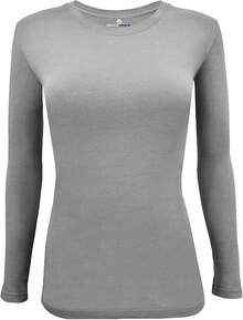 Women's Under Scrub Tee Crew Neck Long Sleeve-Shirt - 灰色 - 查看 1
