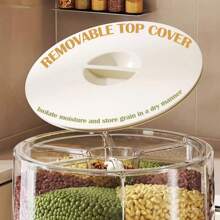 1pc 360° Rotating Storage Container, Multipurpose Insect-Proof And Moisture-Proof Sealed Box, Reusable Large Rice Bucket, For Grain, Dry Food, Cereal And Flour, Kitchen Organizers And Storage, Kitchen Accessories Rice Bucket Household Insect And Moisture Proof Grain Food Container