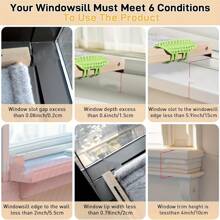 Cat Window Perch, Window Bed For Indoor Cats, Hammock Window Seat With Self Groomer, Wood & Metal Frame, Easy To Adjust & Assemble Cat Windowsill Perch(Medium)