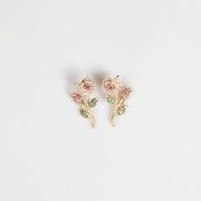 1set/3pcs High-Quality Rose Flower Shaped Earrings + Necklace Jewelry Set For Women, Personalized Design Jewelry Suitable For Women's Festival Parties, Gift, Matching Best Friends, Graduation Season (Multiple Colors Available)