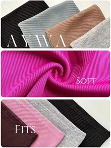 Conjunto de dos piezas para mujer con camiseta de cuello redondo ajustada y leggings/pantalones cortos de cintura alta a juego, ropa de calle - Pantalones cortos gris oscuro - Ver 9