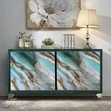 1pc Green Jade Gold Marble Pattern Wallpaper, PVC, Waterproof And Stain-Resistant, Suitable For Decorating And Renewing Kitchen, Bedroom, Living Room, Furniture And Countertops