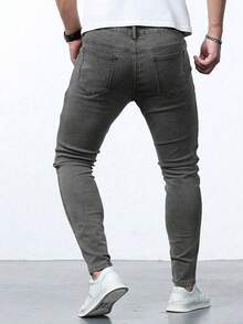 Shendy Vendy Men's Slim Fit Pants, Fashion Stretch Skinny Denim Trousers, Classic Men's Jeans With Pocket - 銅色 - 查看 3