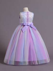 Flower Girl Dress Lace Bridesmaid Dress Kid Wedding Ball Gown Toddler Princess Pageant Evening Dresses - 彩色 - 查看 3