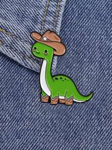 1 peça broche de esmalte fofo de dinossauro com desenho de animal broche de metal com lapela crachá acessórios para mochila joias presente