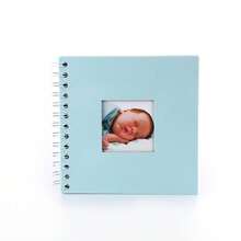 Álbum de fotos espiral de 6 pulgadas y 20 páginas, álbum portátil para boda, familia, viajes, recuerdos de crecimiento, álbum de fotos DIY con diseño decorativo aleatorio para fotos de personas (negro y azul)