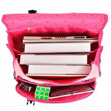 1 件欧洲品牌法国设计蝴蝶印花优质 PU 牛津学生背包，耐用，简约，适合小学/中学、校园、旅行，8L 0.8kg 31x38x16cm，春夏必备，优雅，适合男孩和女孩 - 41CM T46441/6 - 查看 5