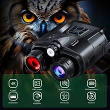 4K Night Vision Binoculars - Features A High-Intensity Flashlight With Illumination, Fill-Light, And SOS Signal Functions; Equipped With A Large 3-Inch Screen, 8x Digital Zoom, And A 32GB Memory Card; An Excellent Gift For Outdoor Enthusiasts. - Black - View 3