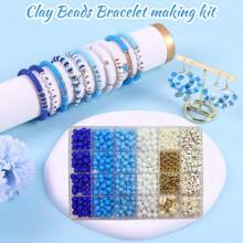 1 Box 24/10 Compartments Clay Beads, Friendship Couple DIY Bracelet Jewelry, Faux Pearl, Polymer Clay, Turtle, Letter, Starfish, Seashell, Ocean Themed, Suitable As Cute Valentine's Day, Everyday Decorative Gifts