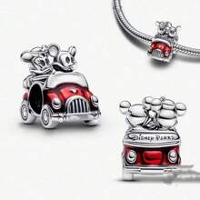 Disney Disney 100th Anniversary Enchanted Carriage Lab-Grown Rhinestone Charm Fits Bracelet Women 925 Silver Jewelry