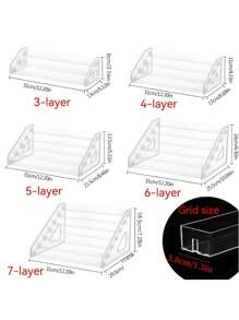 3/4/5/6/7 Tier Transparent Acrylic Nail Polish Display Stand, Multi-Layer Display Rack, Cosmetic Organizer, Glasses Rack, Frame, Jewelry Stand, Storage Box, Suitable For Home, Living Room, Office Decor, Bedroom Desk Organization, Birthday Gift