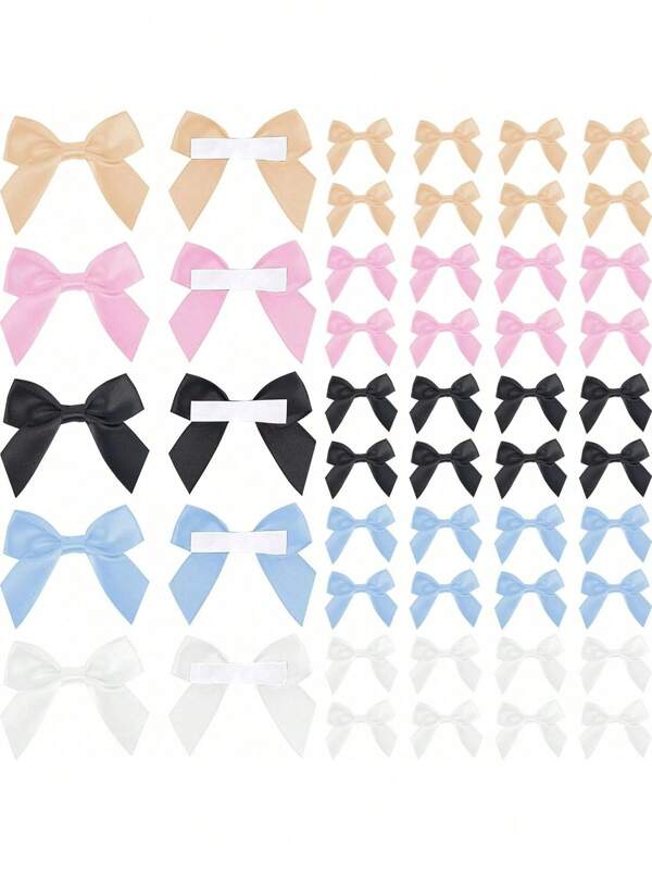20Pcs Mini Satin Ribbon Bows Self Adhesive Satin Bows Cute Small Ribbon Tiny Bows For Gift Wrapping Tiny Bows Tiny Bows For Christmas Craft Birthday Party Wedding Decorations