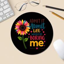 Mousepad Redondo com Base de Borracha Antiderrapante, Mousepad Engraçado, Adequado para Mouse de Computador Sem Fio de Mesa, Escritório e Casa, Suprimentos de Escritório Decorativos, Um Presente Adorável para Mulheres e Meninas