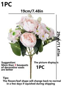 1/3/40 Stücke künstliche Pfingstrosen & Hortensien Blumenstrauß: Ideal für Hochzeiten, Geburtstage, Heimdekoration - Hergestellt aus wiederverwendbarem glattem Material - Geeignet für Thanksgiving, Valentinstag, Abschluss - Vase nicht enthalten