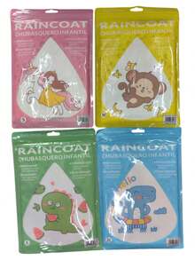 Impermeable transparente para niños con diseños variados disponible en varias tallas material resistente reutilizable cómodo protección lluvia y viento ideal escuela actividades al aire libre - Rosa - Ver 8