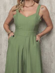 Casual Comfortable Jumpsuit With Padding - Verde - Ver 2