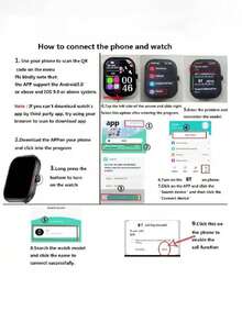 1pc Smart Watch With HD Screen, LED High-Definition Curved Color Display, Multi-Language Touch Control Music Player, Calling & Notification Functions, 180mAh Large Capacity Battery - Pink - View 8