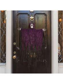 3 pezzi Decorazioni per Ognissanti con teschio scheletrico, Tristo Mietitore appeso e fantasma per casa infestata, festa in giardino, decorazioni per Ognissanti da interno/esterno, accessori spaventosi a forma di scheletro - Multicolore - Visualizzare 9