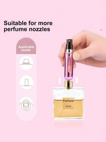 1 pieza Atomizador de perfume portátil y recargable, sin necesidad de embudo o cuentagotas. A prueba de fugas, sin atascos y sin olor. Adecuado para almacenar perfume, tónico, desmaquillante, etc. Diseño compacto perfecto para mujeres con vida activa