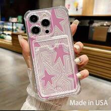 Funda transparente para teléfono con ranura para tarjetas, compatible con phone 16, 15, 14, 13, 12 y 11 - transparente - Ver 1