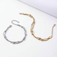 1 pièce Bracelet de perle d'olive minimaliste à 3 lignes, design élégant